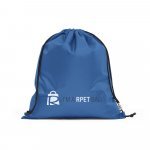 PEMBA. Sacola tipo mochila em poli&eacute;ster reciclado 190T, produzida a partir de pl&aacute;stico reciclado - Azul royal