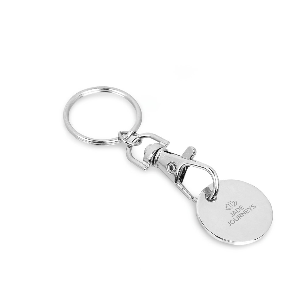 FIDO. Chaveiro em metal com formato de moeda - Brinde Personalizado