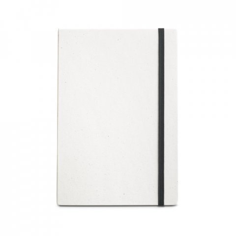 MILKY. Caderno A5 produzido atrav&eacute;s de pacotes de leite reciclados com folhas pautadas recicladas - Preto
