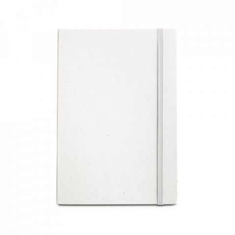 MILKY. Caderno A5 produzido atrav&eacute;s de pacotes de leite reciclados com folhas pautadas recicladas - Branco