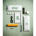 MILKY. Caderno A5 produzido atrav&eacute;s de pacotes de leite reciclados com folhas pautadas recicladas