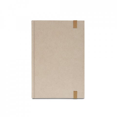 DICKINSON. Caderno A5 de capa dura em papel &agrave; base de cana-de-a&ccedil;&uacute;car (80% polpa da cana-de-a&ccedil;&uacute;car) com p&aacute;ginas pautadas - Natural