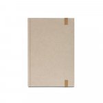 DICKINSON. Caderno A5 de capa dura em papel &agrave; base de cana-de-a&ccedil;&uacute;car (80% polpa da cana-de-a&ccedil;&uacute;car) com p&aacute;ginas pautadas - Natural