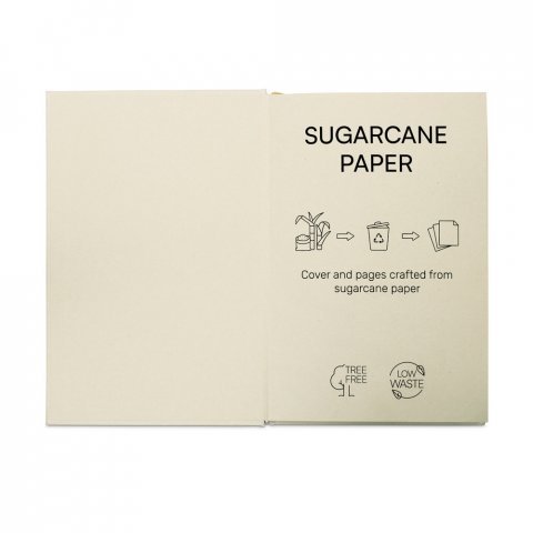 DICKINSON. Caderno A5 de capa dura em papel &agrave; base de cana-de-a&ccedil;&uacute;car (80% polpa da cana-de-a&ccedil;&uacute;car) com p&aacute;ginas pautadas - Natural