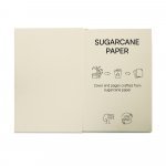 DICKINSON. Caderno A5 de capa dura em papel &agrave; base de cana-de-a&ccedil;&uacute;car (80% polpa da cana-de-a&ccedil;&uacute;car) com p&aacute;ginas pautadas - Natural