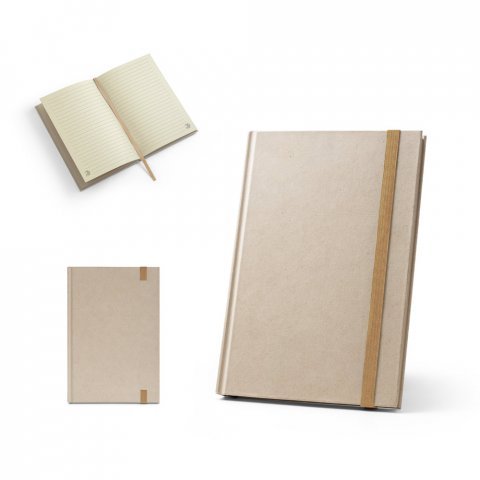 DICKINSON. Caderno A5 de capa dura em papel &agrave; base de cana-de-a&ccedil;&uacute;car (80% polpa da cana-de-a&ccedil;&uacute;car) com p&aacute;ginas pautadas