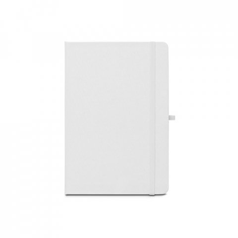 ANNE. Caderno A5 de capa dura em PET 100% reciclado, com p&aacute;ginas pautadas recicladas - Branco