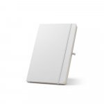 ANNE. Caderno A5 de capa dura em PET 100% reciclado, com p&aacute;ginas pautadas recicladas - Branco