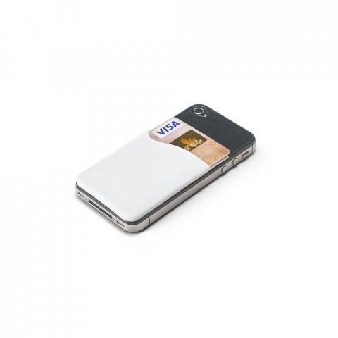 SHELLEY. Porta cart&otilde;es para celular em silicone - Branco