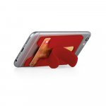 CARVER. Porta cart&otilde;es para celular em silicone - Vermelho