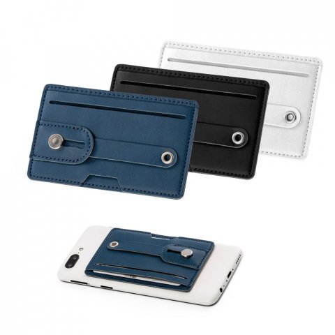 FRANCK. Porta cart&otilde;es para celular com bloqueio de RFID, em PU