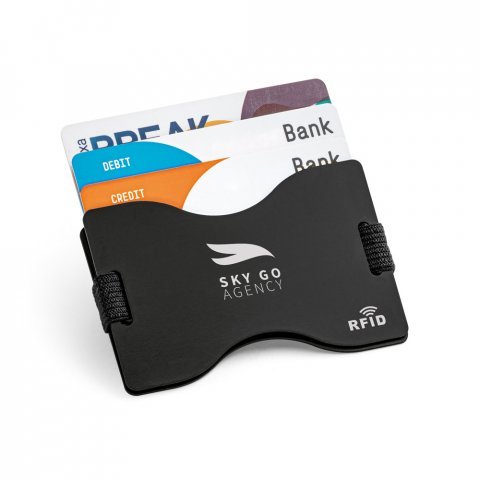 MULLER. Porta cart&otilde;es com bloqueio RFID - Preto