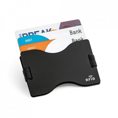 MULLER. Porta cart&otilde;es com bloqueio RFID - Preto