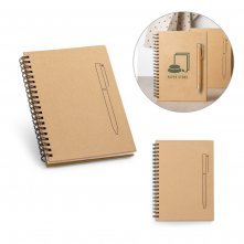 ROCK. Caderno B6 de capa dura em papel kraft (120 g/m&sup2;), com p&aacute;ginas lisas