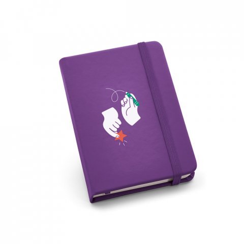 MEYER. Caderno de bolso em c.sint&eacute;tico com p&aacute;ginas lisas - Roxo
