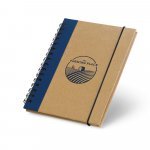 CORNISH. Caderno A6 de capa dura em cart&atilde;o, com p&aacute;ginas lisas recicladas - Azul