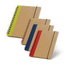 CORNISH. Caderno A6 de capa dura em cart&atilde;o, com p&aacute;ginas lisas recicladas
