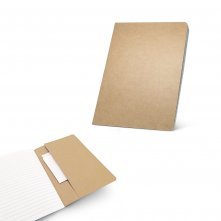 KOSTOVA. Caderno A5 de capa flex&iacute;vel em cart&atilde;o kraft 100% reciclado, com p&aacute;ginas pautadas