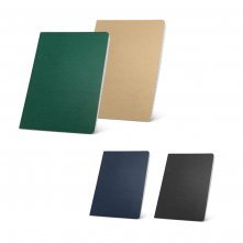 ECOWN. Caderno A5 de capa flex&iacute;vel em cart&atilde;o kraft 100% reciclado, com p&aacute;ginas pautadas recicladas