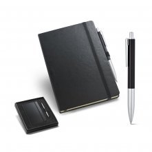 GULLAR. Kit de caderno A5 e caneta esferogr&aacute;fica em cart&atilde;o e alum&iacute;nio