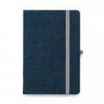 DENIM. Caderno A5 de capa dura em tecido tipo jeans com p&aacute;ginas pautadas - Azul