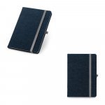 DENIM. Caderno A5 de capa dura em tecido tipo jeans com p&aacute;ginas pautadas