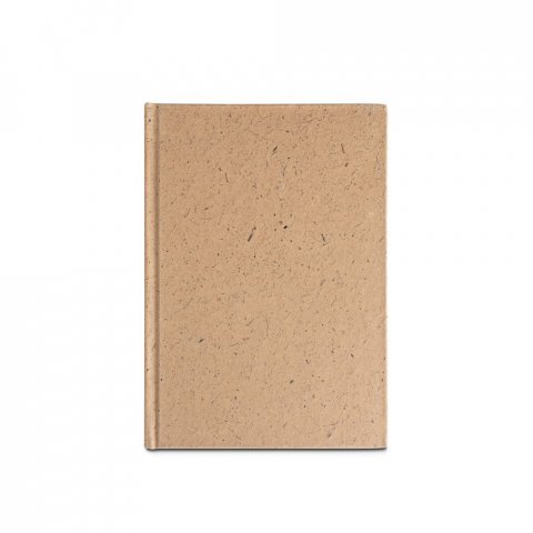 COCOPAD. Caderno A5 em casca de coco (60%) e trapos de algod&atilde;o (40%), com 160 p&aacute;ginas pautadas recicladas - Marron claro
