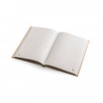 COCOPAD. Caderno A5 em casca de coco (60%) e trapos de algod&atilde;o (40%), com 160 p&aacute;ginas pautadas recicladas - Marron claro