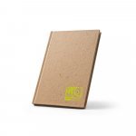 COCOPAD. Caderno A5 em casca de coco (60%) e trapos de algod&atilde;o (40%), com 160 p&aacute;ginas pautadas recicladas - Marron claro