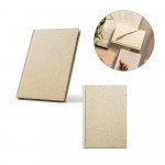 BARLEYPAD. Caderno A5 com res&iacute;duos da cevada (25%) e trapos de algod&atilde;o reciclado (75%), com p&aacute;ginas pautadas recicladas