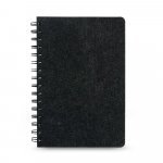 MISHIMA. Caderno A5 de capa semi-r&iacute;gida em feltro 100% reciclado, com p&aacute;ginas pautadas - Cinza escuro