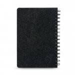 MISHIMA. Caderno A5 de capa semi-r&iacute;gida em feltro 100% reciclado, com p&aacute;ginas pautadas - Cinza escuro