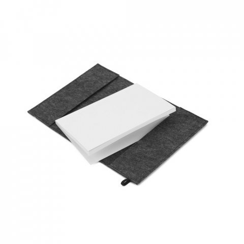 BALDWIN. Caderno A5 com capa em feltro 100% reciclado, com p&aacute;ginas pautadas recicladas - Cinza escuro