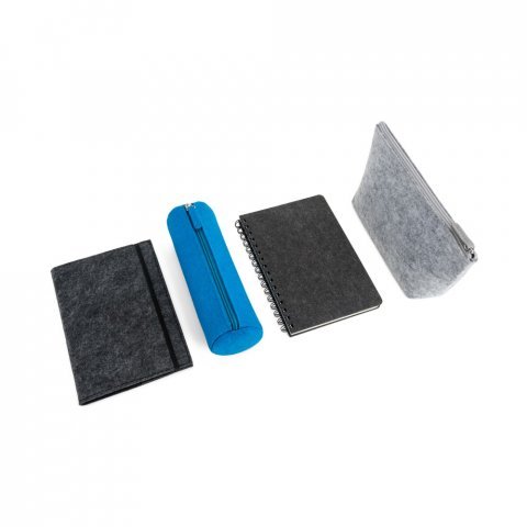 BALDWIN. Caderno A5 com capa em feltro 100% reciclado, com p&aacute;ginas pautadas recicladas