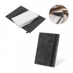 BALDWIN. Caderno A5 com capa em feltro 100% reciclado, com p&aacute;ginas pautadas recicladas