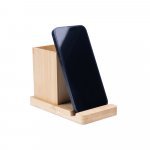 ERWIN. Conjunto de secret&aacute;ria com suporte para celular e copo, em bambu - Natural