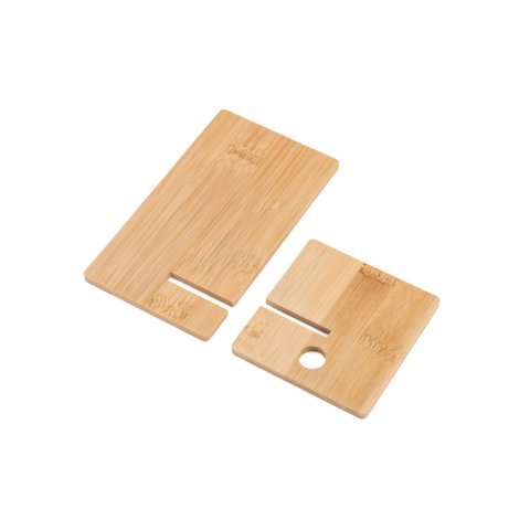 GALEN. Suporte para celular em bambu, desmont&aacute;vel em duas partes - Natural