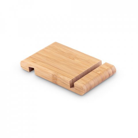 HABER. Suporte para celular com duas canaletas de tamanhos diferentes, em bambu - Natural