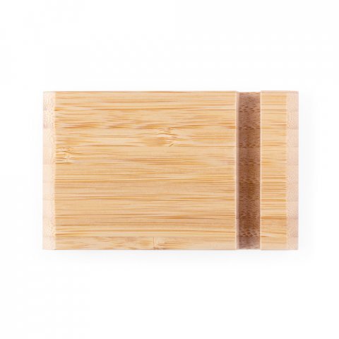 HABER. Suporte para celular com duas canaletas de tamanhos diferentes, em bambu - Natural