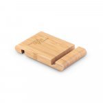 HABER. Suporte para celular com duas canaletas de tamanhos diferentes, em bambu - Natural