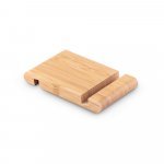 HABER. Suporte para celular com duas canaletas de tamanhos diferentes, em bambu - Natural