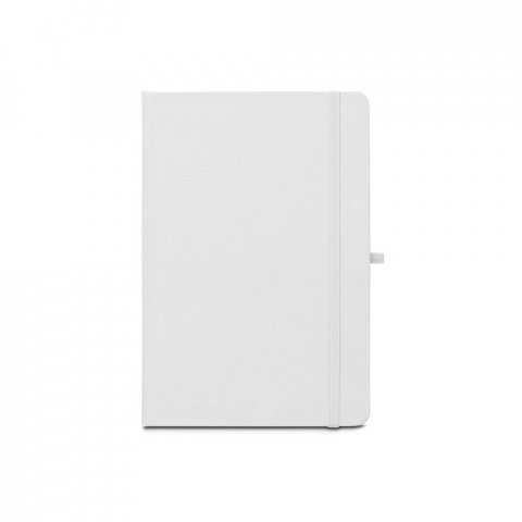 ANNE SUB. Caderno A5 de capa dura em poli&eacute;ster 100% reciclado 300D ideal para personaliza&ccedil;&atilde;o em sublima&ccedil;&atilde;o - Branco