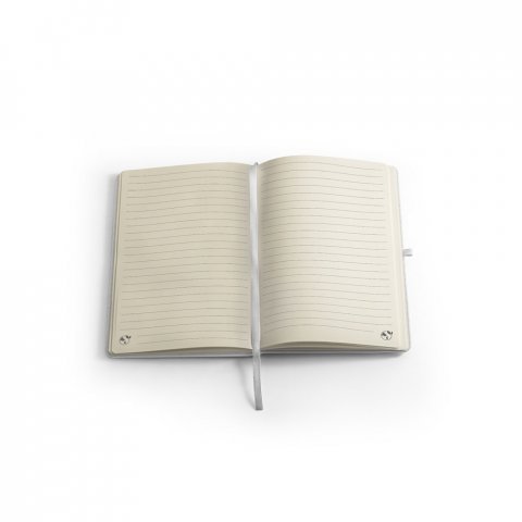 ANNE SUB. Caderno A5 de capa dura em poli&eacute;ster 100% reciclado 300D ideal para personaliza&ccedil;&atilde;o em sublima&ccedil;&atilde;o - Branco