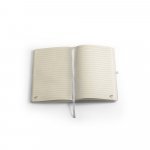 ANNE SUB. Caderno A5 de capa dura em poli&eacute;ster 100% reciclado 300D ideal para personaliza&ccedil;&atilde;o em sublima&ccedil;&atilde;o - Branco