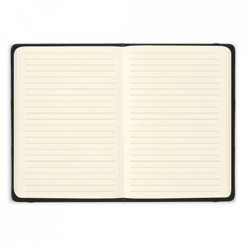 HOMERO. Conjunto composto por um caderno A5 de capa r&iacute;gida e uma caneta esferogr&aacute;fica em bambu - Preto