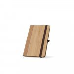 ORWELL POCKET. Caderno de bolso de capa dura em folha de bambu e corti&ccedil;a com p&aacute;ginas pautadas recicladas - Natural