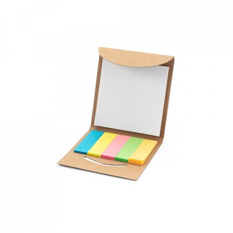 AINSLEY. Conjunto para escrit&oacute;rio, em papel 100% reciclado, com 6 blocos adesivados - Natural