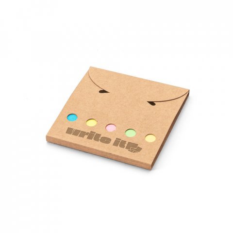 AINSLEY. Conjunto para escrit&oacute;rio, em papel 100% reciclado, com 6 blocos adesivados - Natural