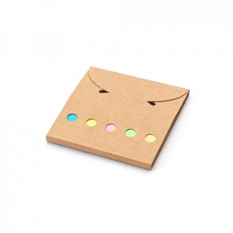 AINSLEY. Conjunto para escrit&oacute;rio, em papel 100% reciclado, com 6 blocos adesivados - Natural