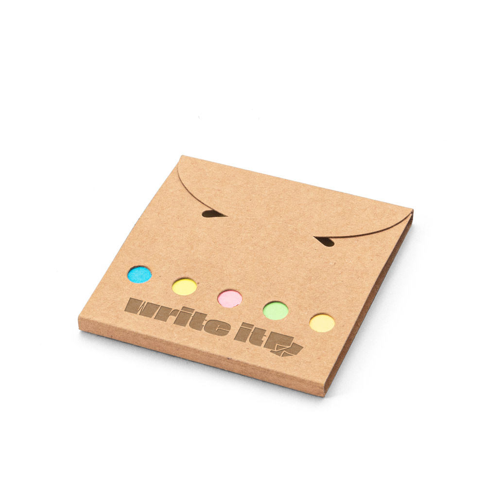 AINSLEY. Conjunto para escritório, em papel 100% reciclado, com 6 blocos adesivados - Brinde Personalizado